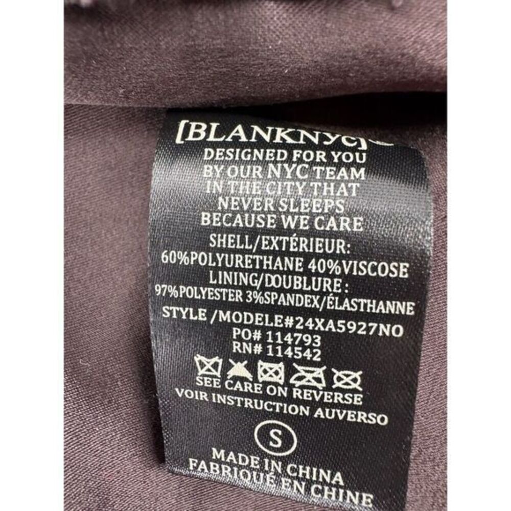 Blank NYC Jacket Two Tone Black and Brown Faux Leather Moto Jacket Zip Women's S - Picture 9 of 9